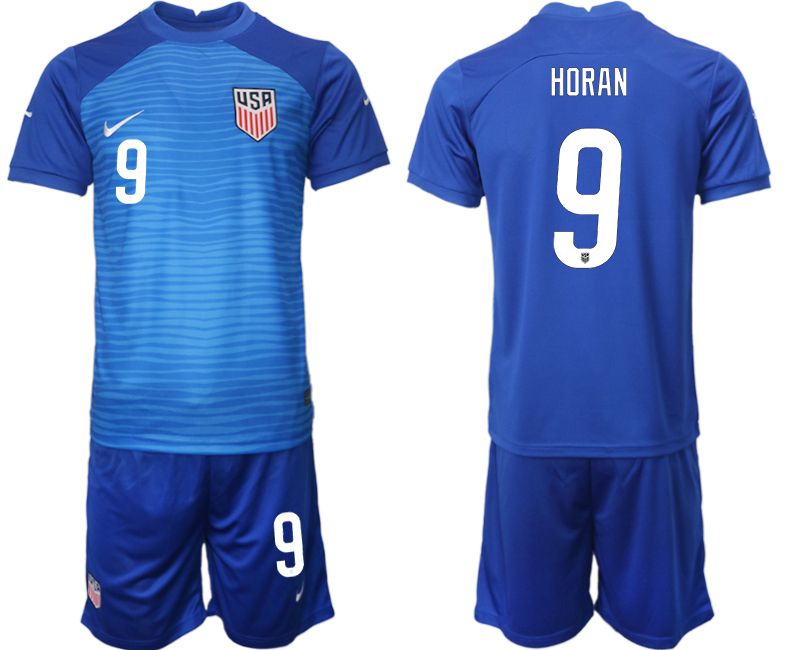 Men 2022 World Cup National Team United States away blue 9 Soccer Jersey